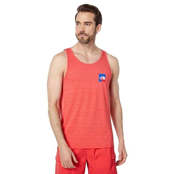 The North Face Men S Americana Tri-Blend Tank Horizon Red Heather-2XL - Picture 1 of 3